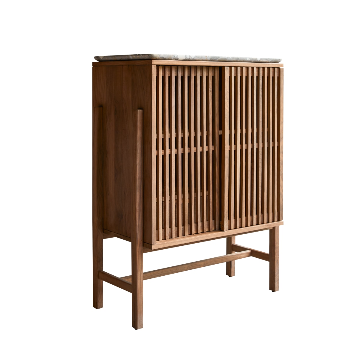 Buffet bas en Noyer massif, ISAURE marron, TIKAMOON