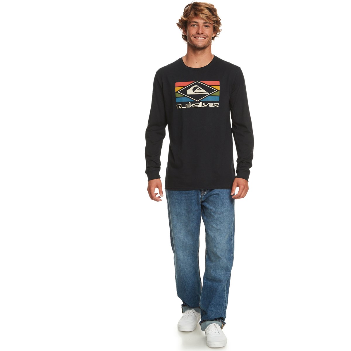 T-shirt manches longues QS RAINBOW noir black, QUIKSILVER