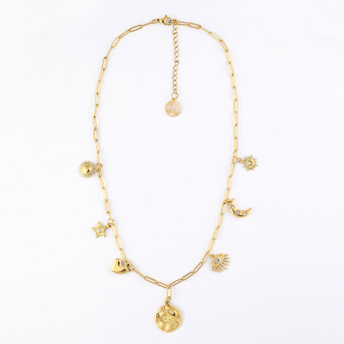 Collier maillons à charms en acier inoxydable doré, BALABOOSTE