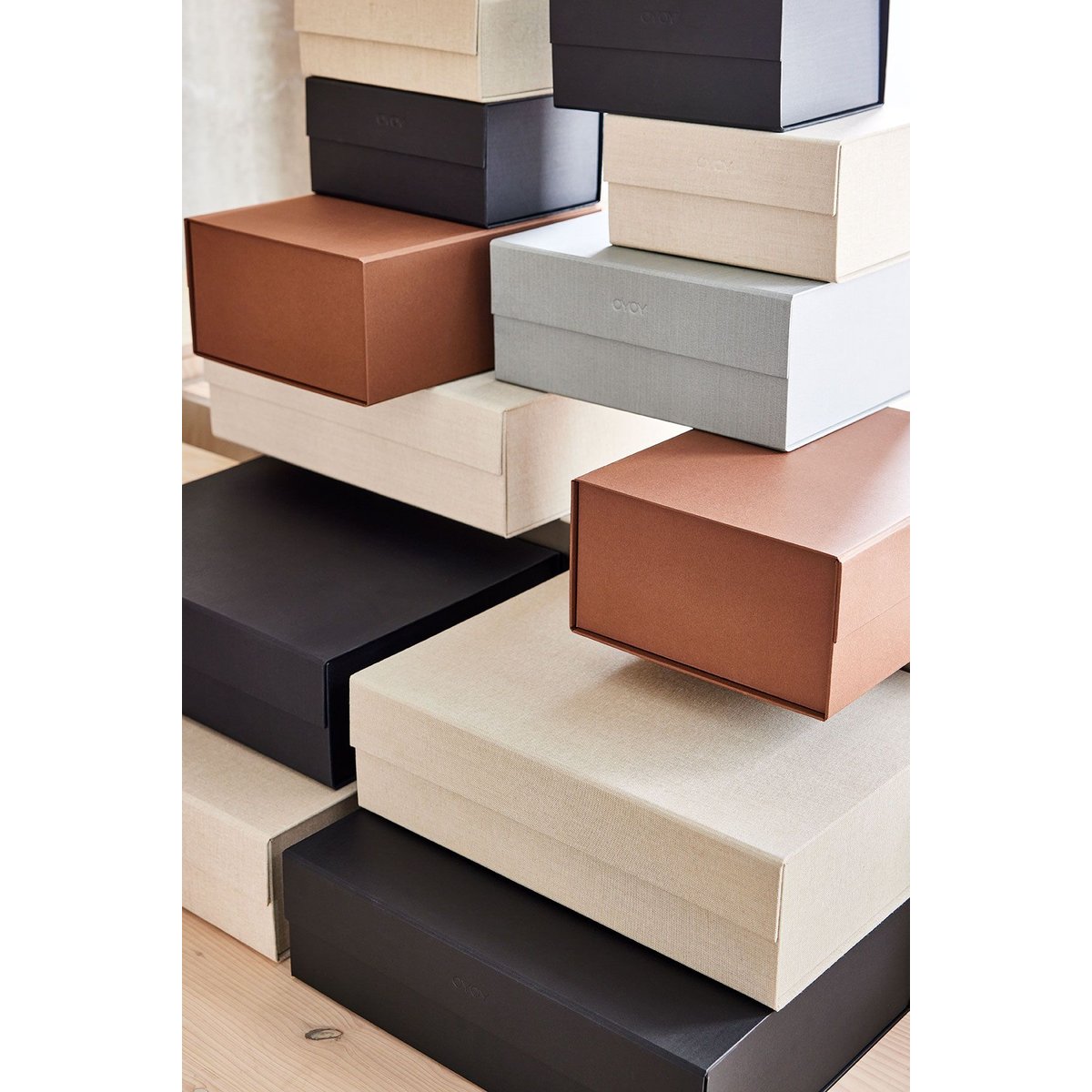 Boîte de rangement en carton LIVING noir, OYOY LIVING DESIGN