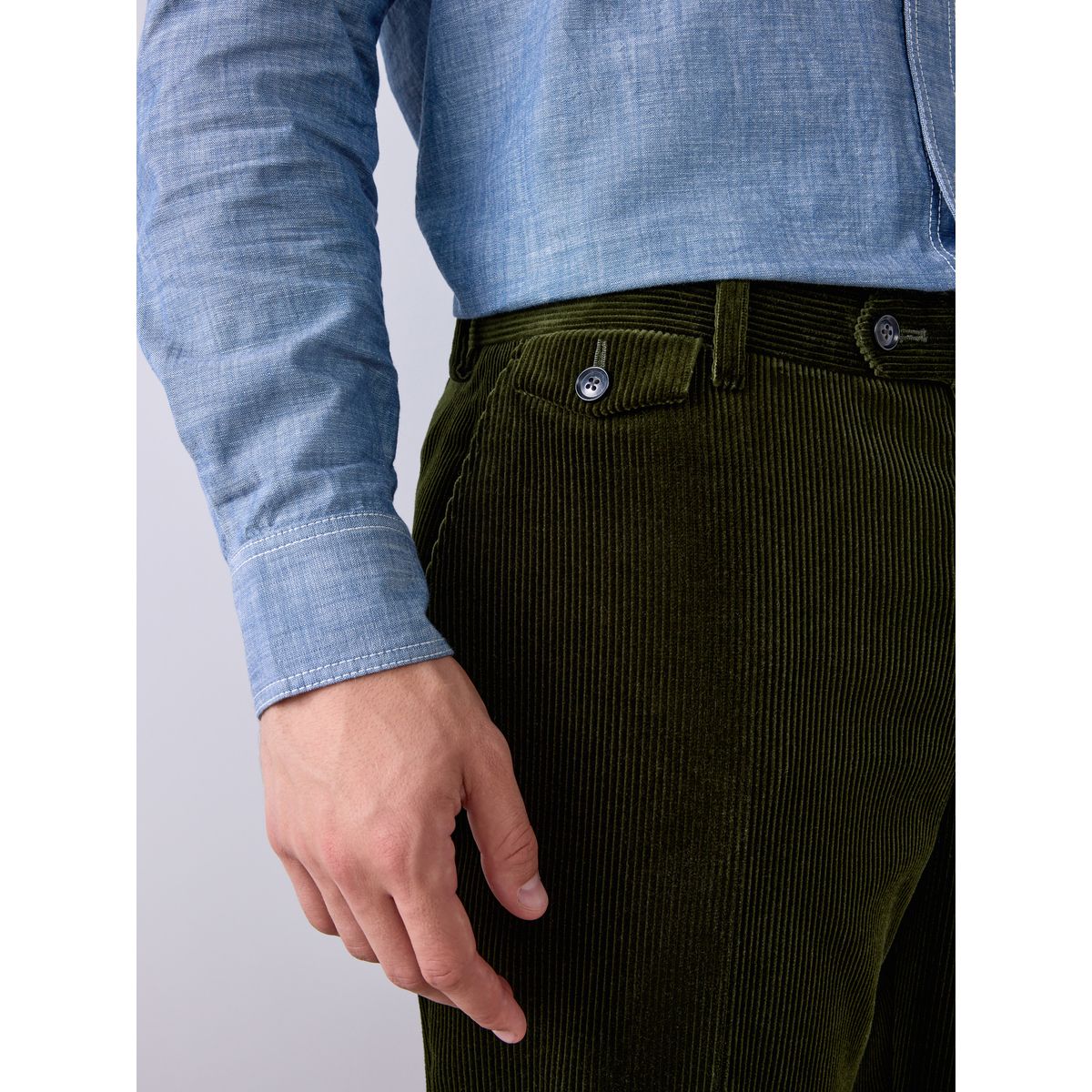 Pantalon de costume en velours pontoglio signature vert olive, NEXT