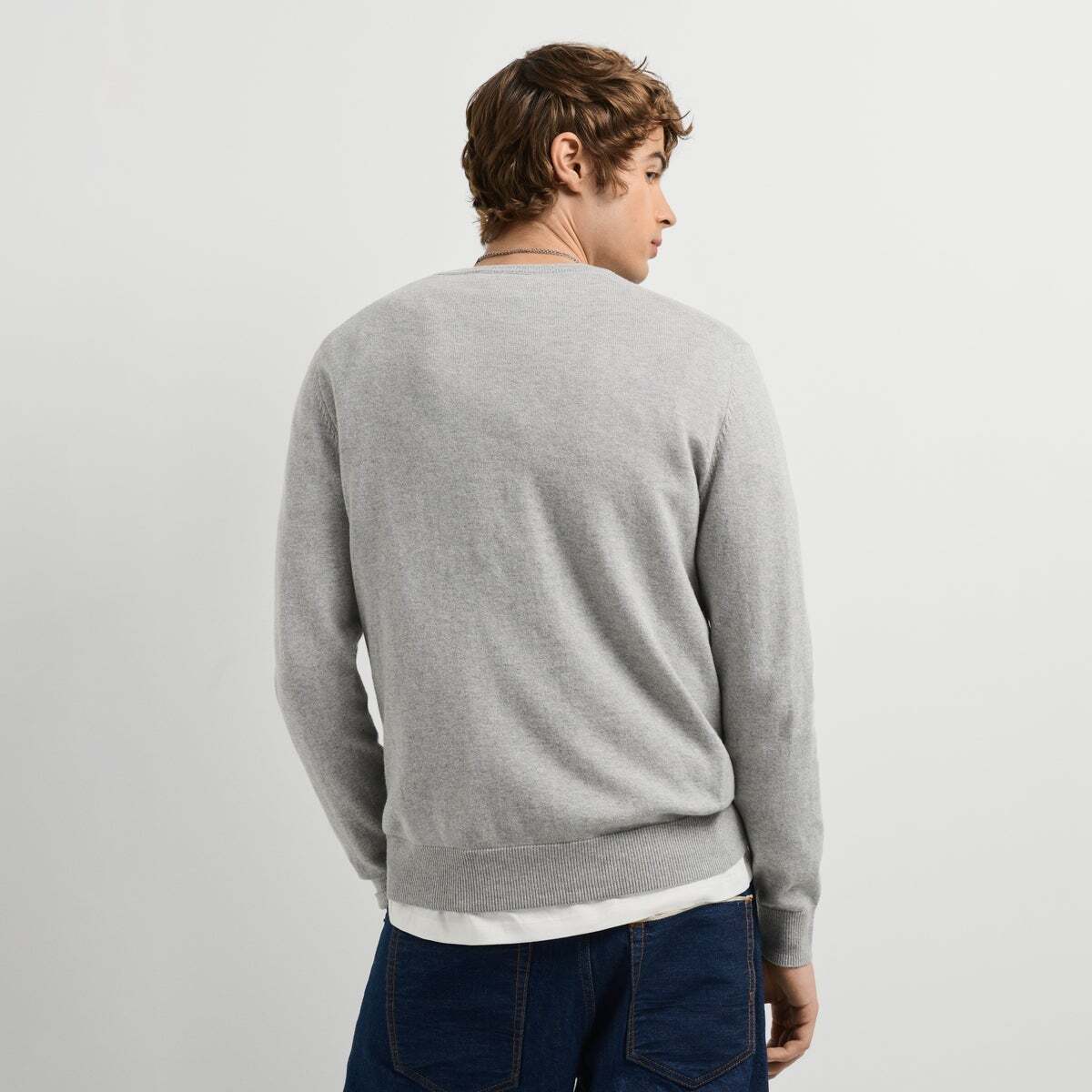 Pull Col Rond En Maille gris chine, PEPE JEANS