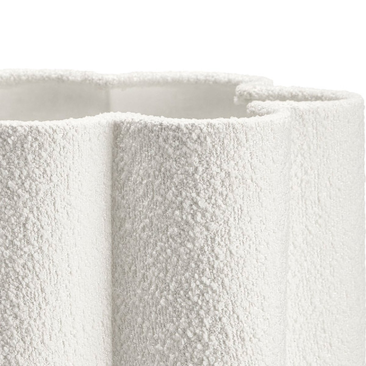 Lampadaire fleur tissu blanc rugueux 30x30x130cm blanc, WADIGA
