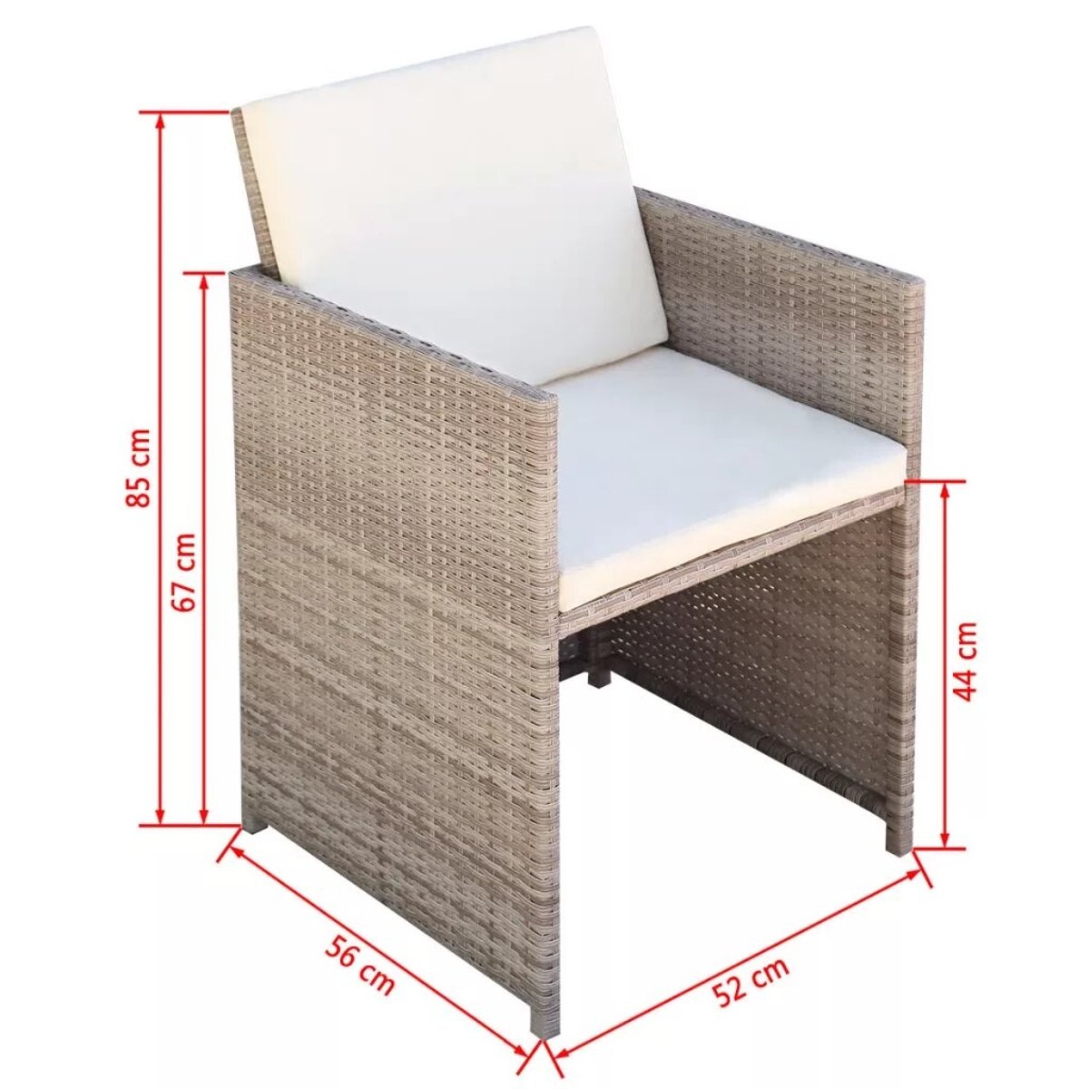 Salon de jardin encastrable en rotin beige, HOME MAISON