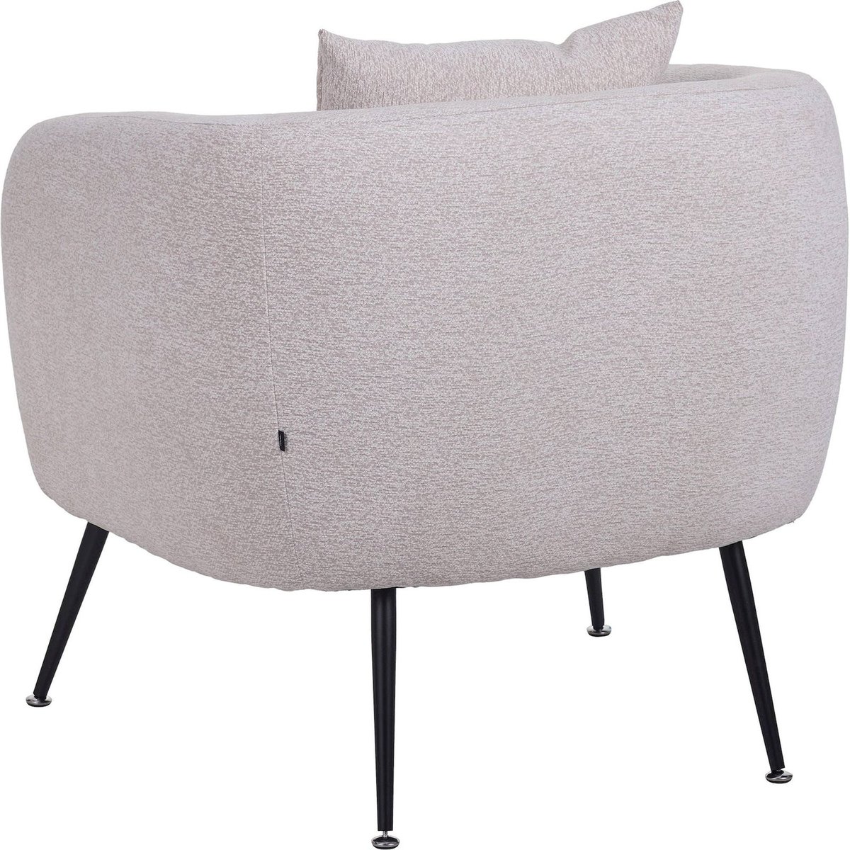 Fauteuil lounge en chenille collection INGLEDE beige clair et noir, RECOLLECTION