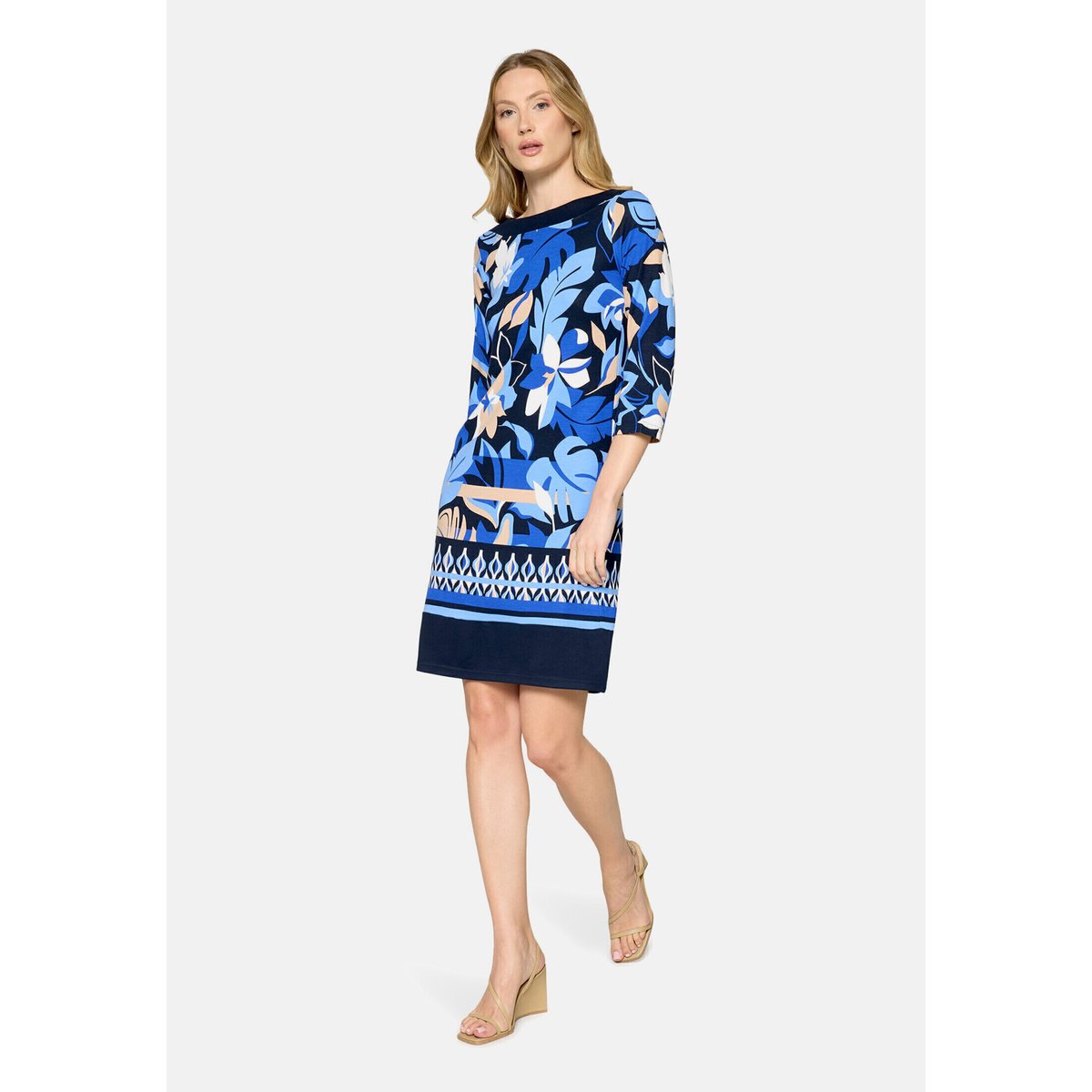 Robe façon t-shirt à manches 3/4 bleu foncé/bleu, BETTY BARCLAY