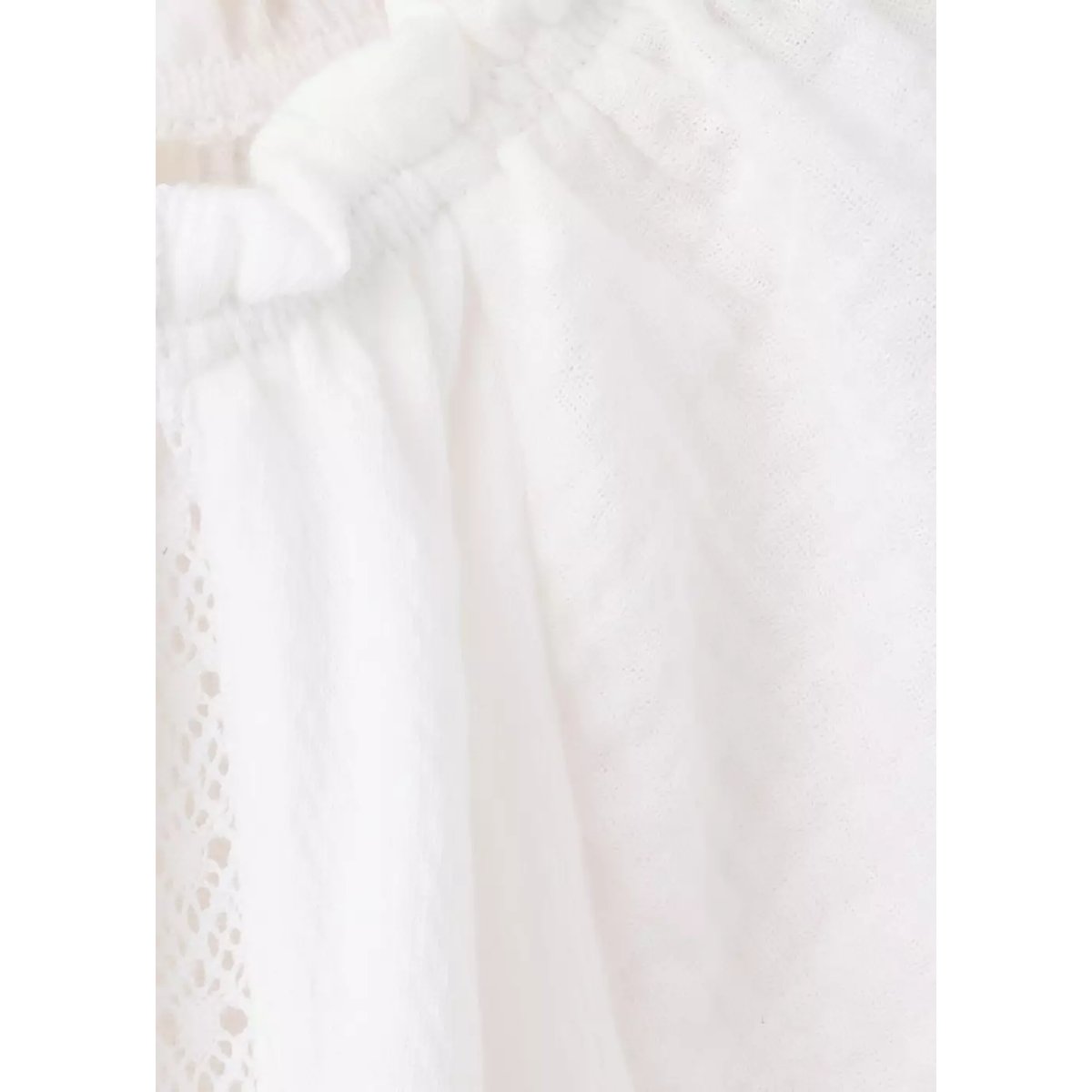 Chemisier coton détails dentelle blanc cassé, MANGO KIDS