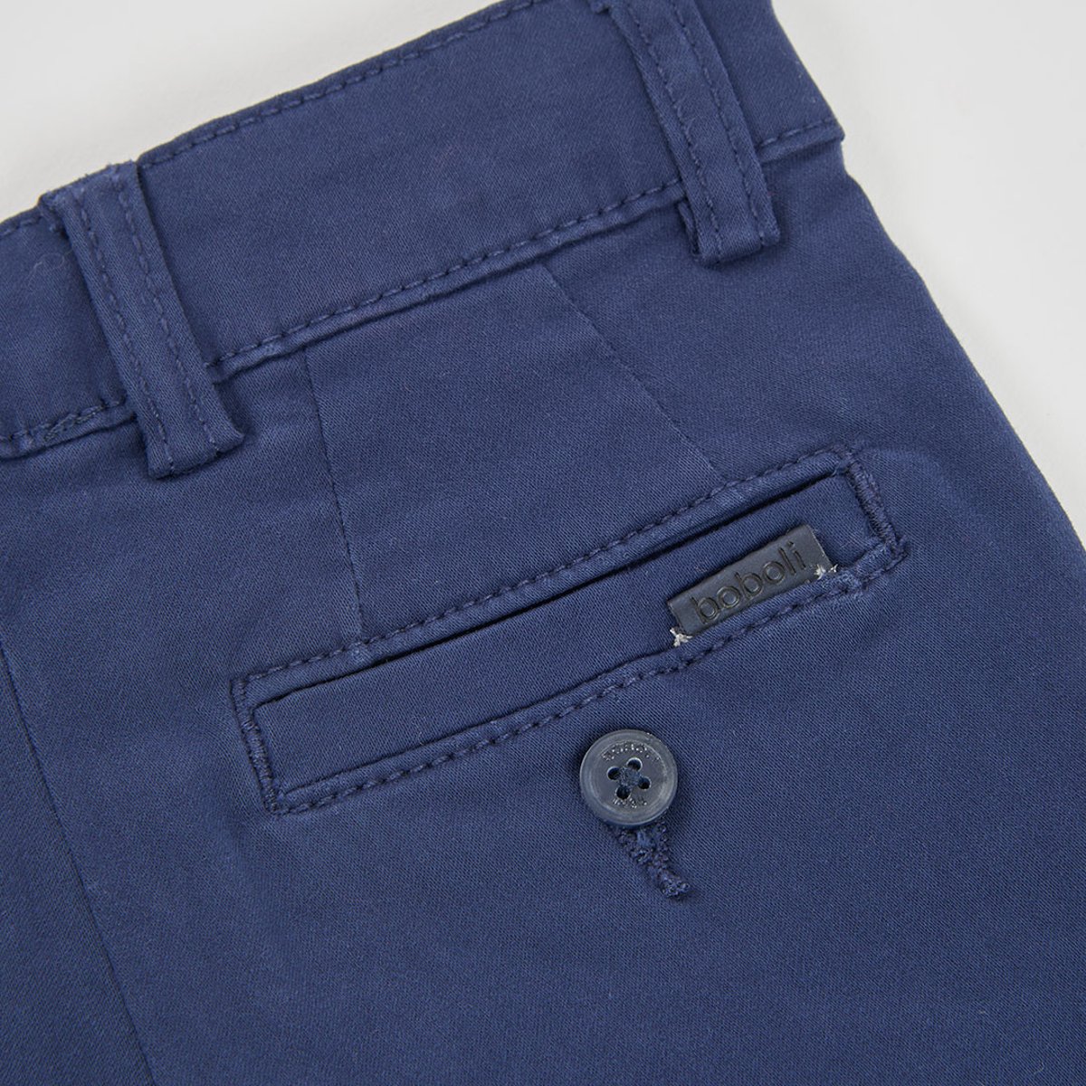 Pantalon garçon satiné élastique bleu, BOBOLI