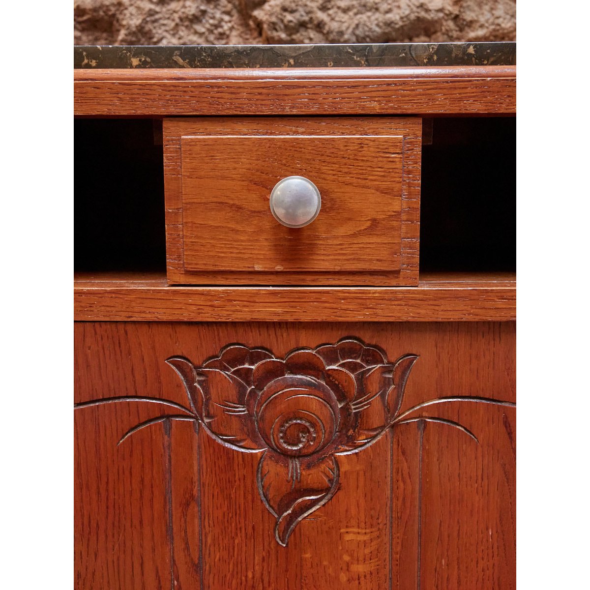 Paire de chevets Art déco Odile N°1261 - Bon état bois foncé, DEBONGOUT