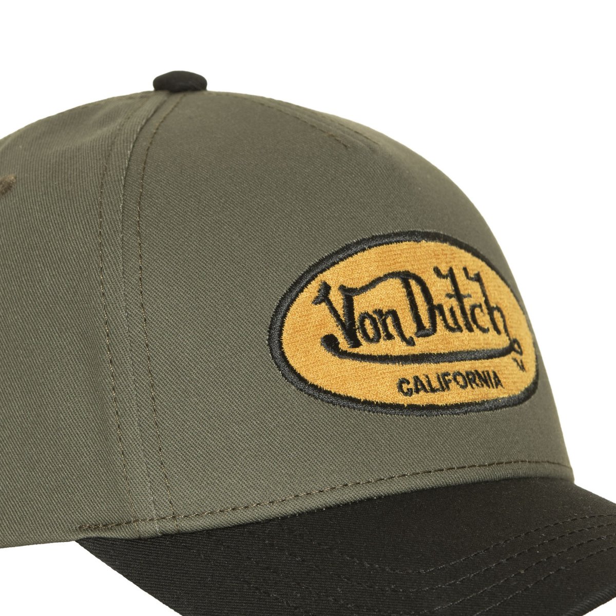 Casquette Baseball Terry kaki/noir/moutarde, VON DUTCH