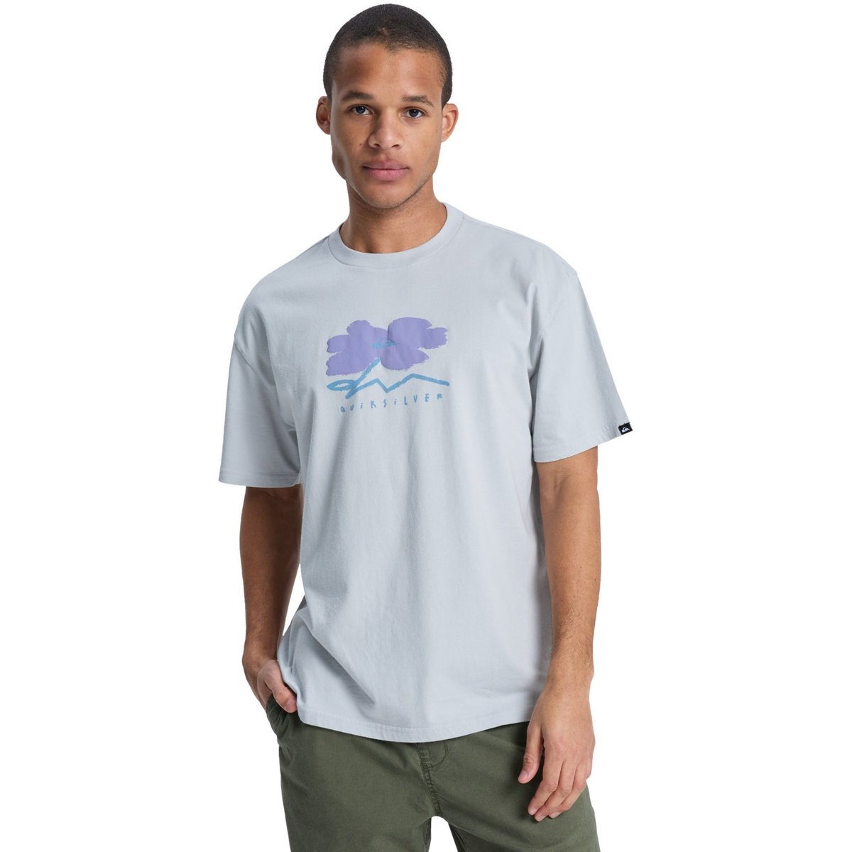 T-Shirt à manches courtes STRUCTURED FLOWER gris micro chip, QUIKSILVER