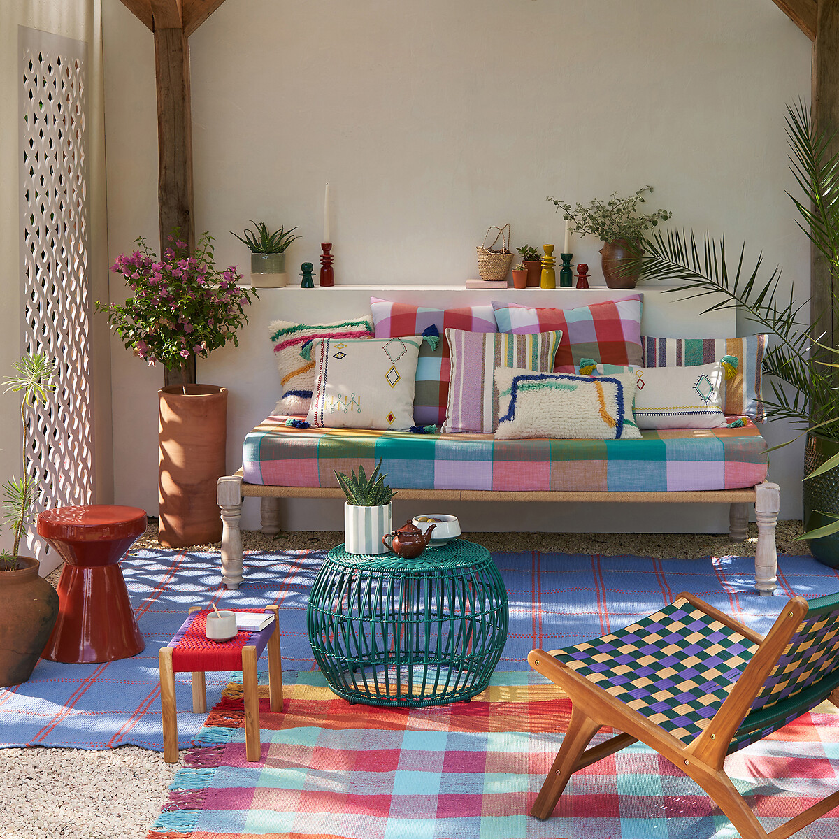 Sajia Rectangular 100% Cotton Cushion Cover multi-coloured, LA REDOUTE INTERIEURS