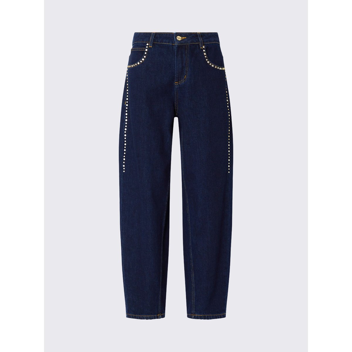 Jean taille haute avec strass délavage normal, LIU JO