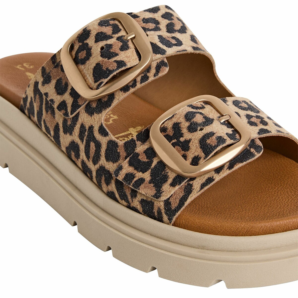 Mules chunky en cuir léopard, TAMARIS