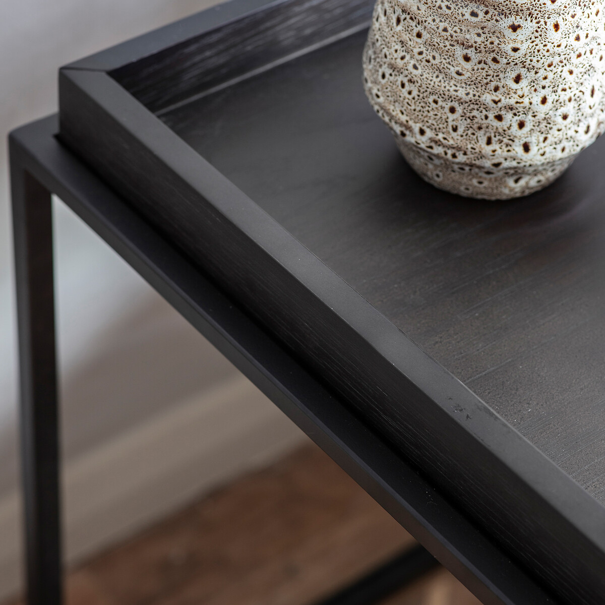 Sirsa Industrial Tray Side Table black, SO'HOME