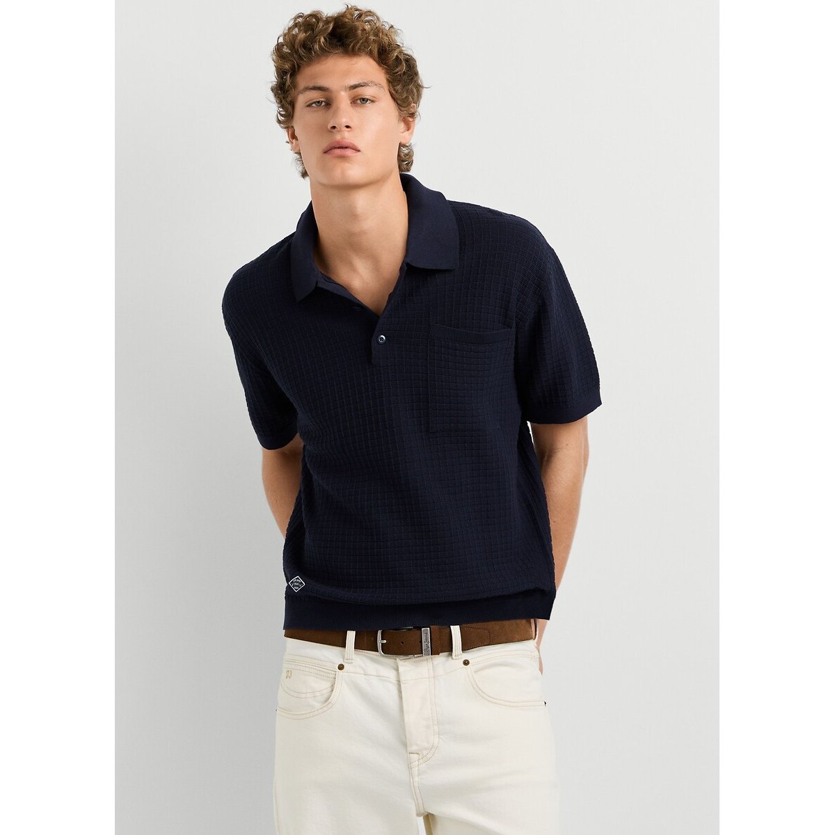 Polo manches courtes en maille, DYLAN marine, PEPE JEANS