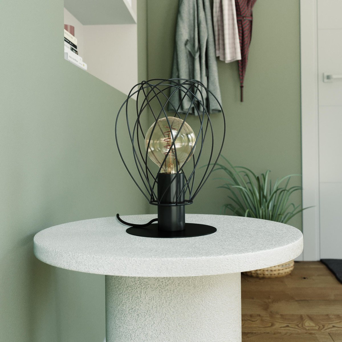 Lampe à poser en métal, MERONE noir, INSPIRE