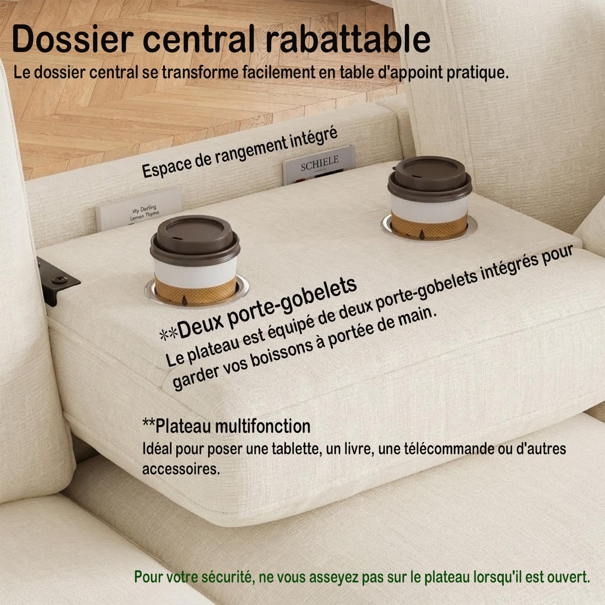 Canapé d'angle réversible coffre en chenille, VASEB beige, MEUBLES COSY