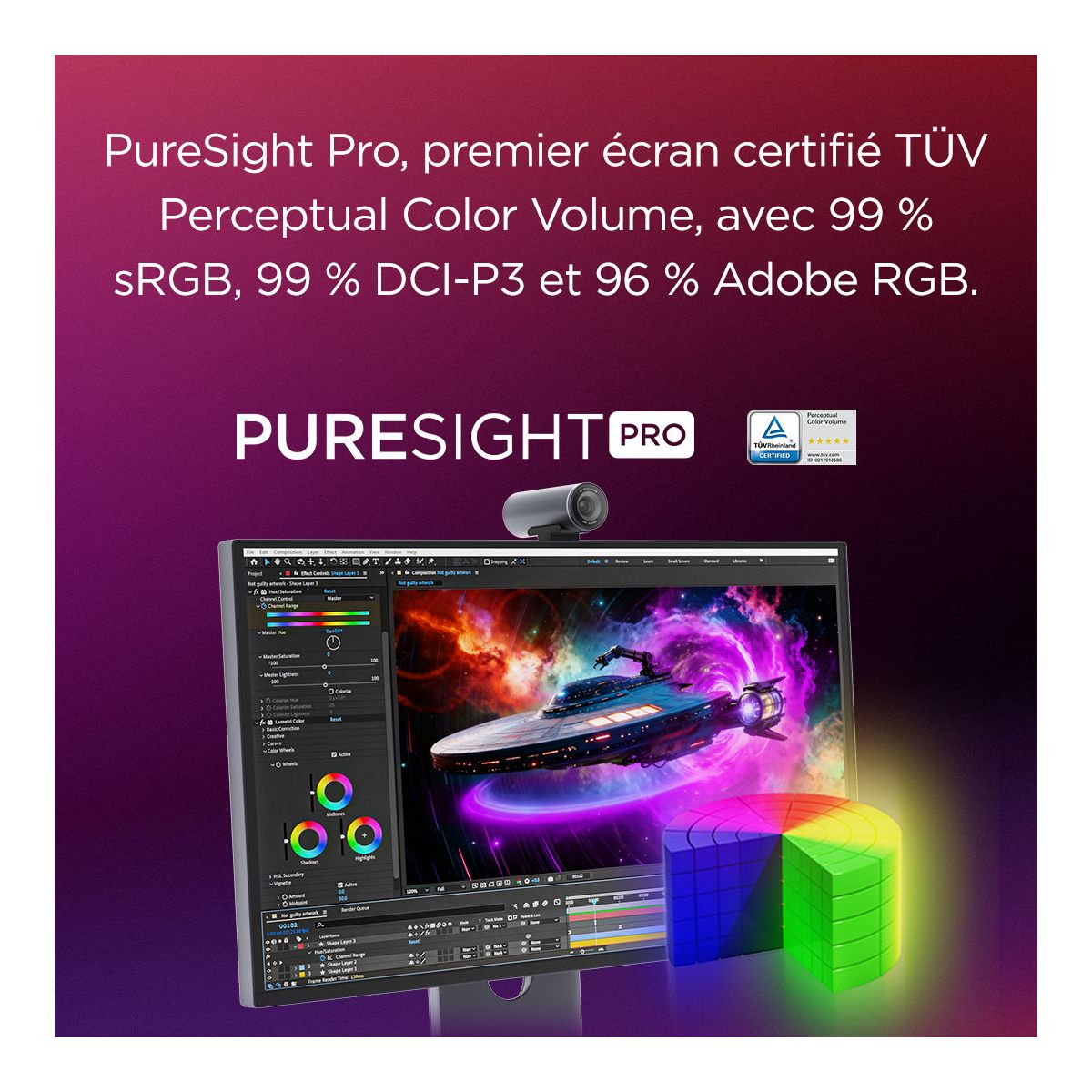 Ecran 27UD-10 27" QD-OLED 4K 120 Hz HDR HDMI 2.1 + USB-C 140W couleur unique, LENOVO