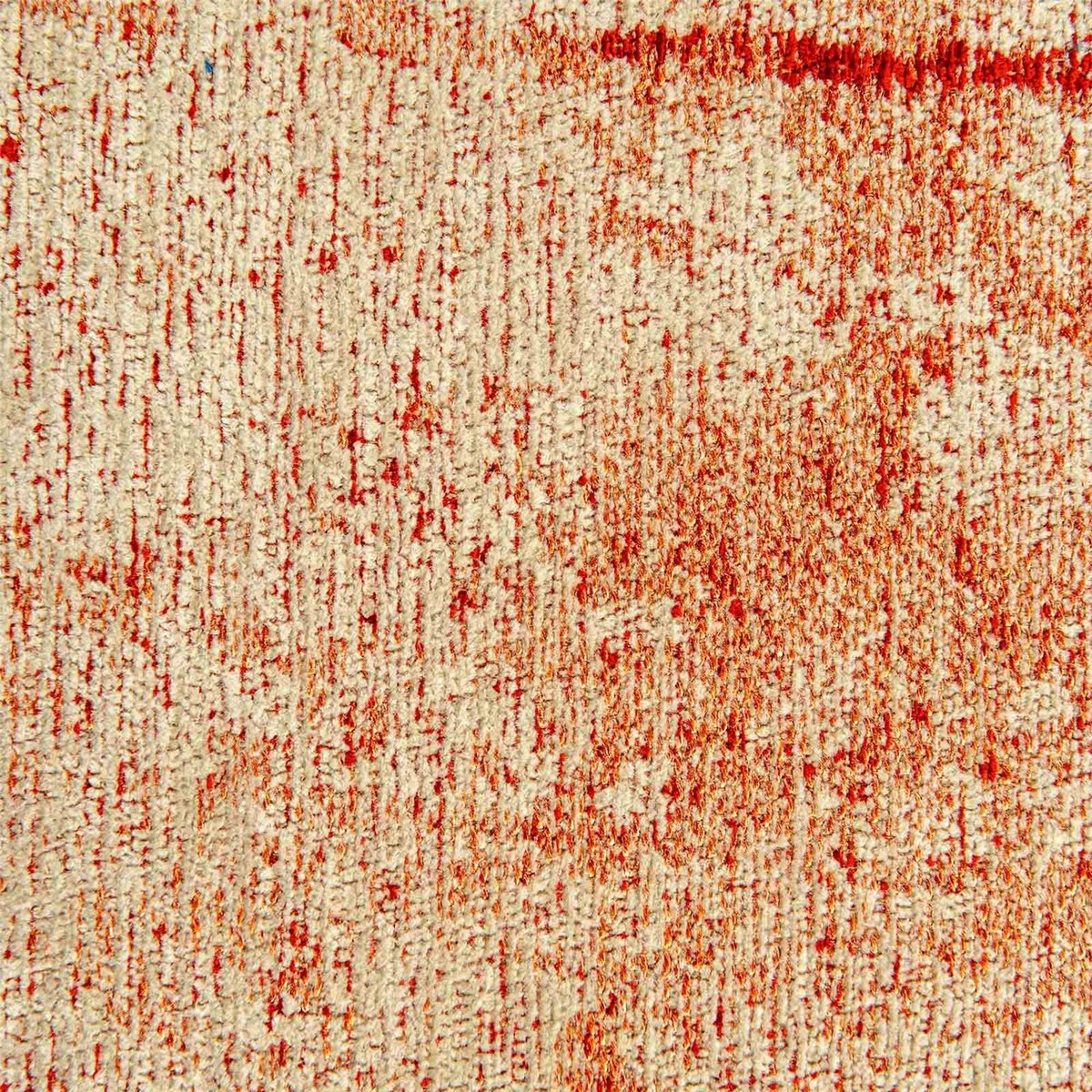 Tapis rectangulaire, Dorsoduro rouge ocre patiné sur fond écru, RECOLLECTION