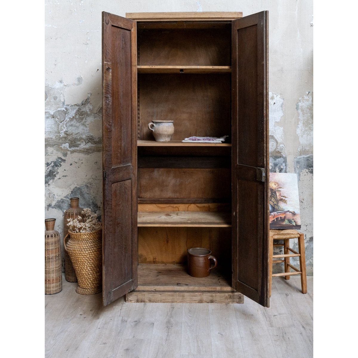 Armoire parisienne en bois Blandine N°532 - Bon état bois clair, DEBONGOUT