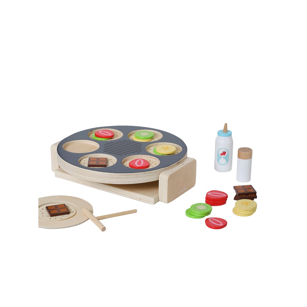 Set crêpes party en bois gris, VERTBAUDET