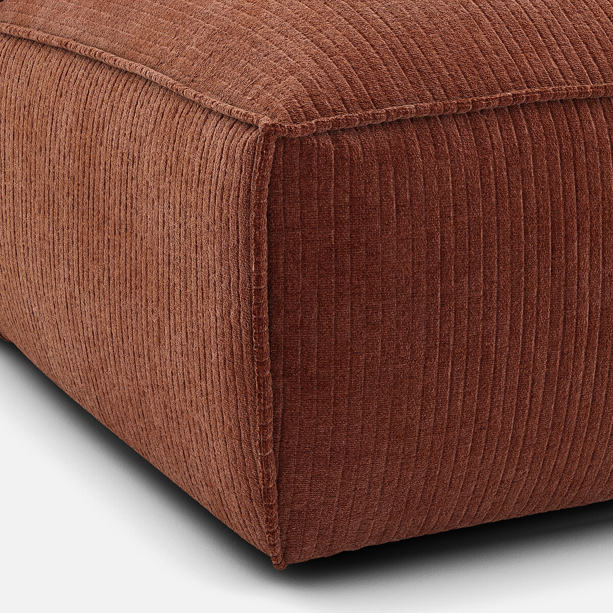 Elément récamière droite pour canapé modulable, en velours vintage côtelé, SEVEN terracotta, LA REDOUTE INTERIEURS