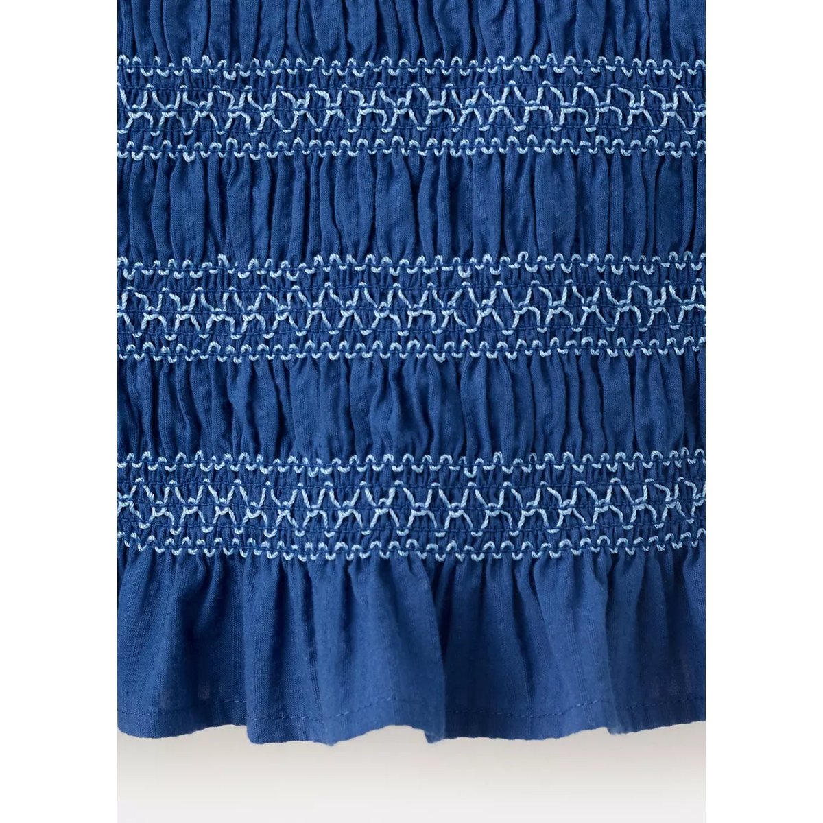 Top froncé avec détails brodés bleu marine, MANGO TEEN