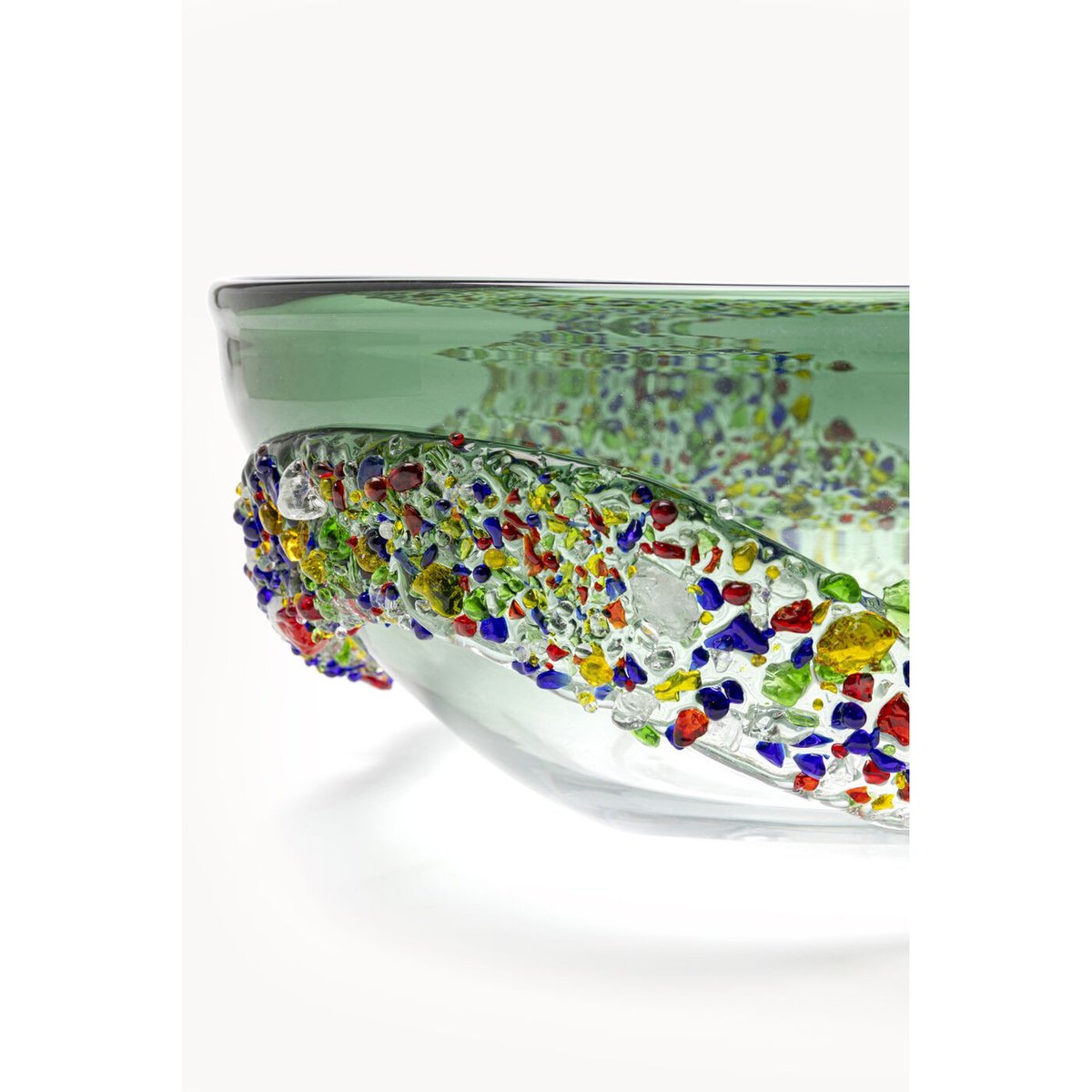 Coupe en verre texturé, GLITTER CIRCLE vert, KARE DESIGN
