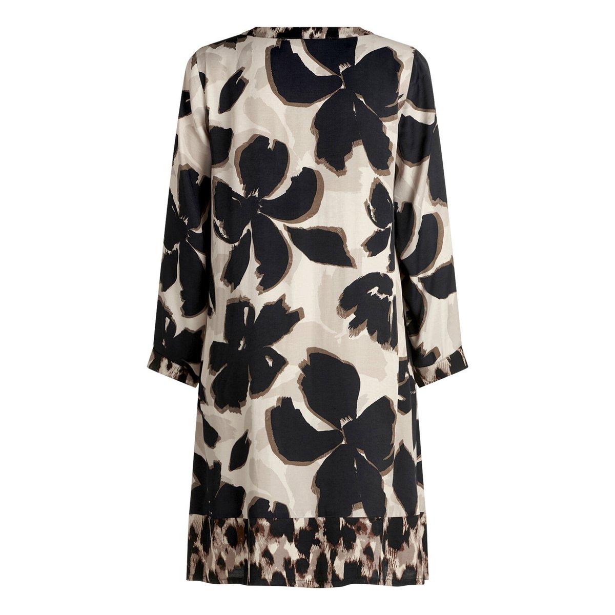 Robe tunique à manches longues beige/noir, BETTY BARCLAY