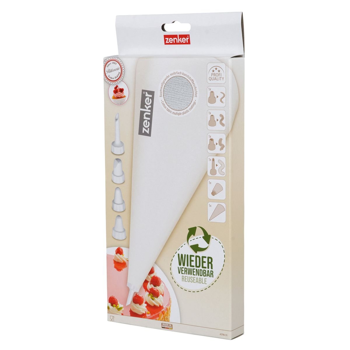 Set de 2 ustensiles de pâtisserie poche à douille SMART PASTRY blanc, ZENKER
