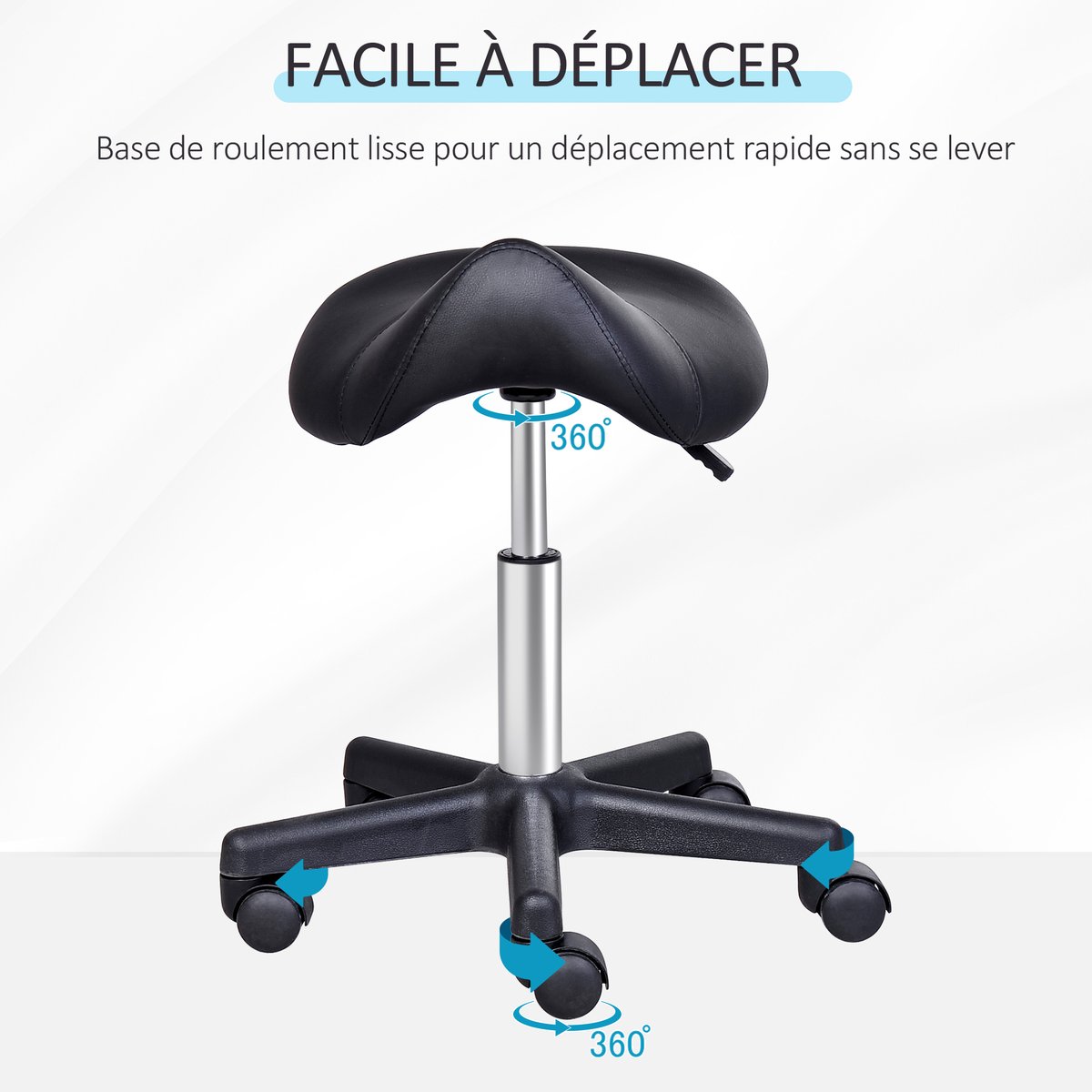Tabouret de salon Métal Noir noir, HOMCOM