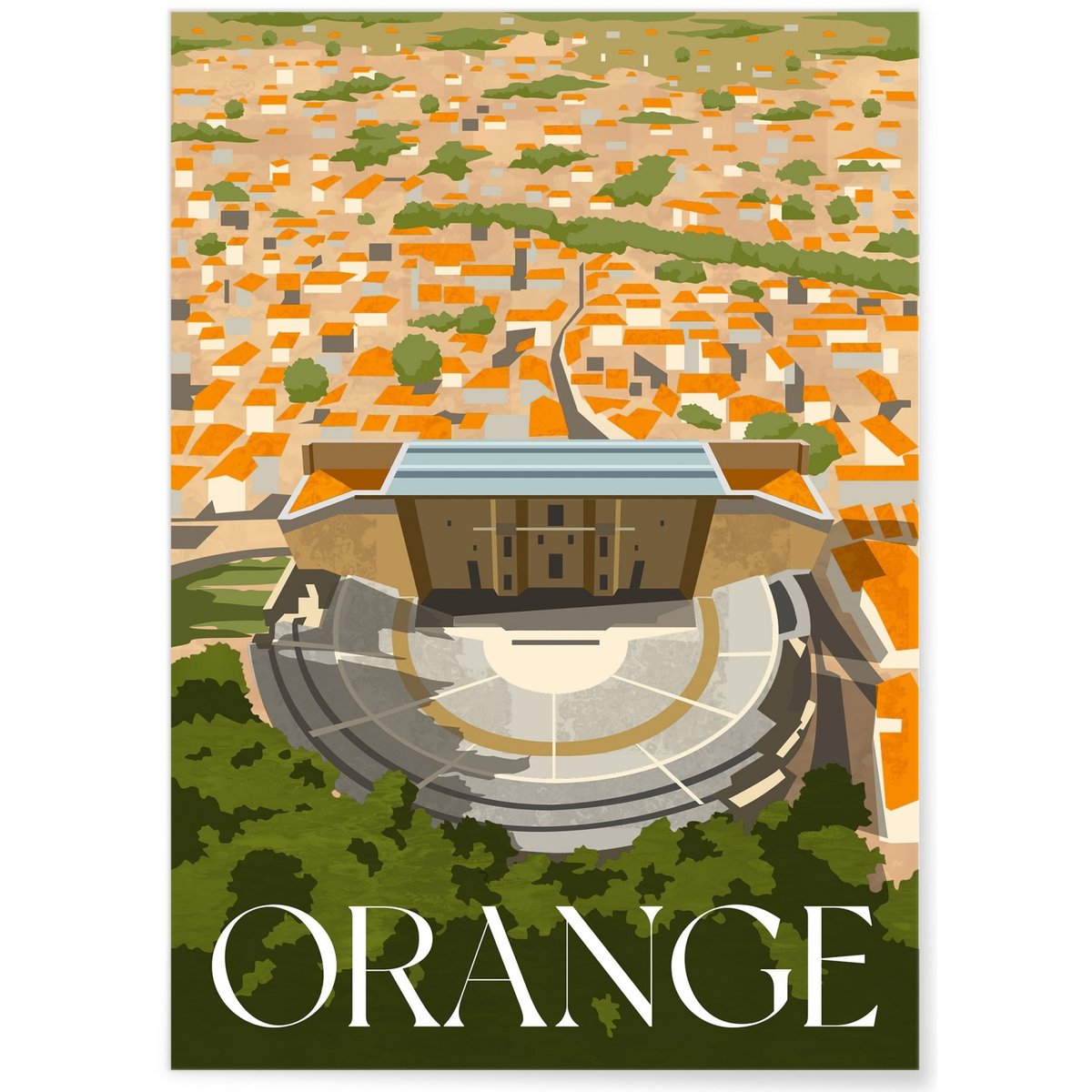 Affiche ville Orange blanc, L'AFFICHERIE