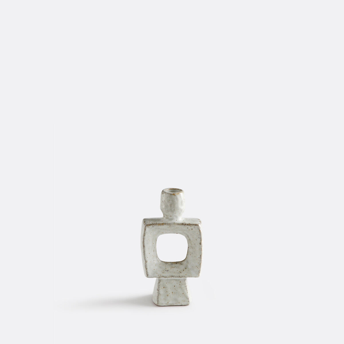 Ceral Ceramic Organic Candleholder Height 16.5cm speckled grey, LA REDOUTE INTERIEURS
