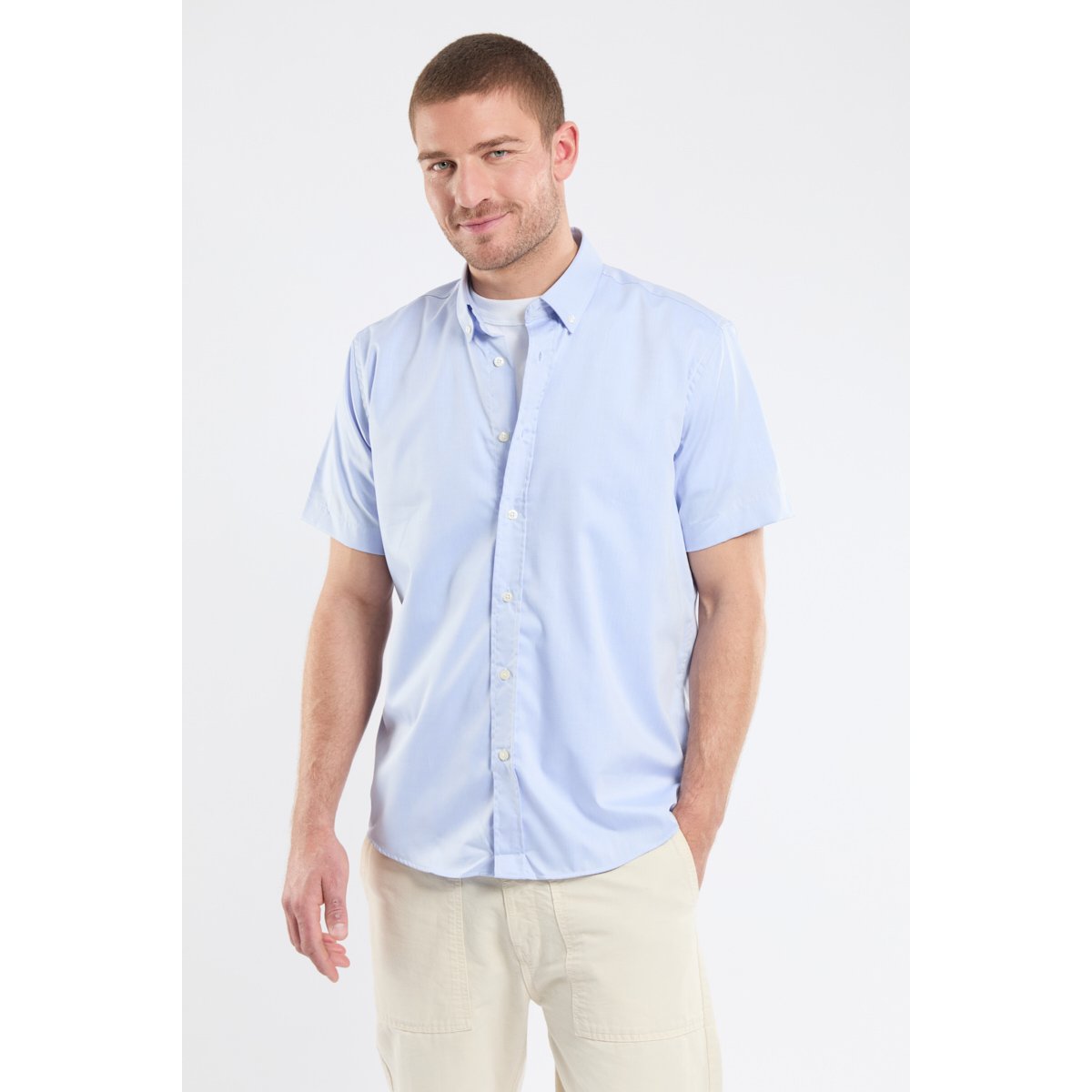 Chemise manches courtes - coton blue, ARMOR-LUX