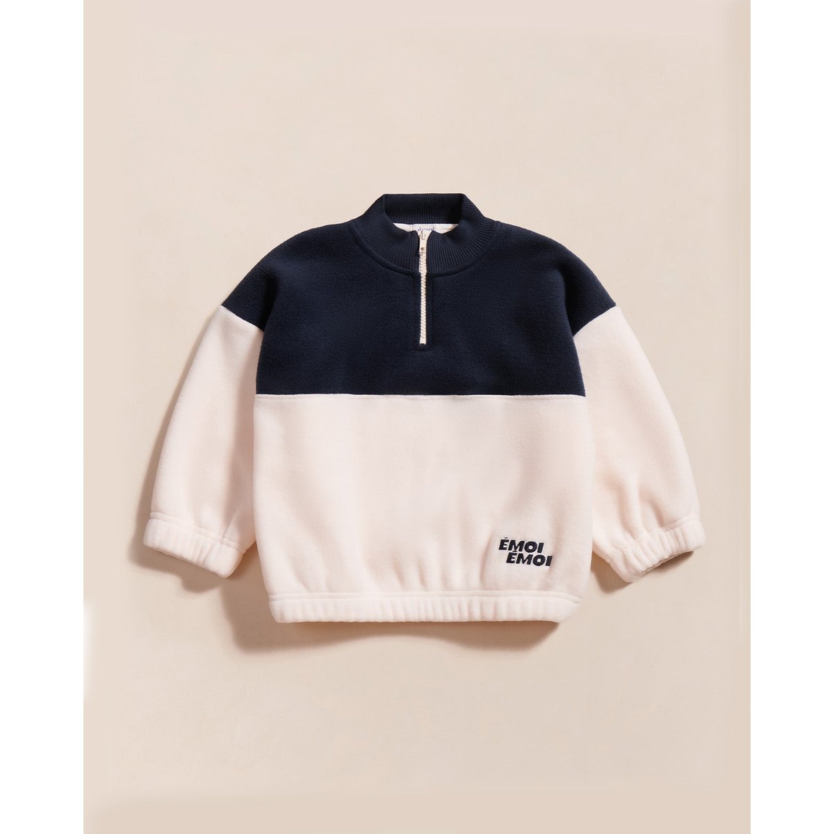 Sweat en polaire recyclée, POLAIRE ZIPPÉE blanc - crème/nuit, EMOI EMOI