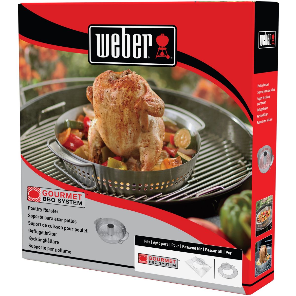 Support barbecue pour poulet Gourmet BBQ System argent, WEBER