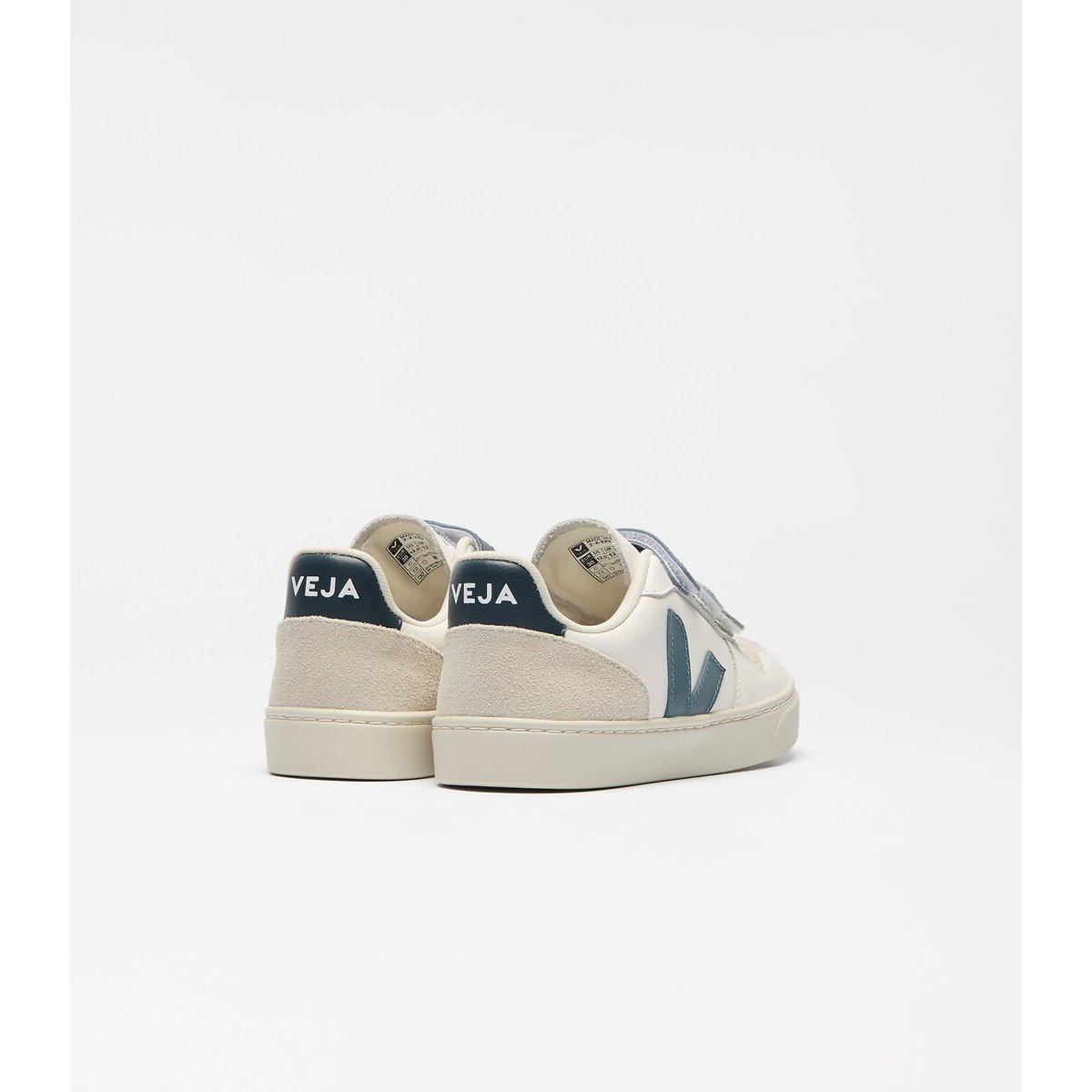 Kids Small V-10 Leather Trainers white/blue, VEJA