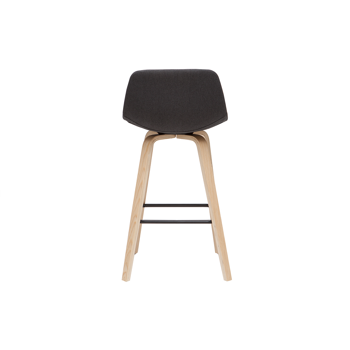 Tabourets de bar scandinaves H65 cm (lot de 2) NONIE gris foncé, MILIBOO