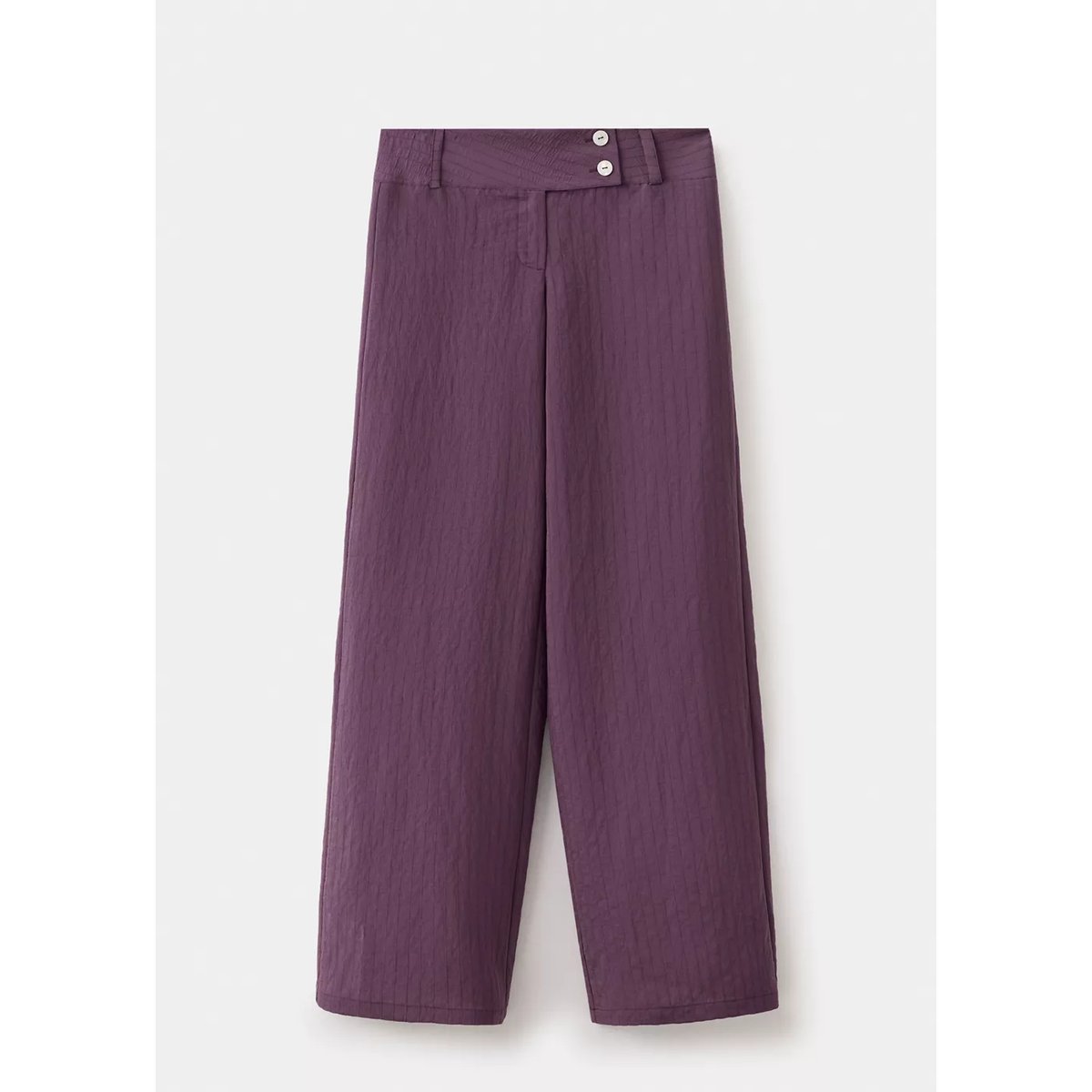 Pantalon low waist texturé violet, MANGO TEEN