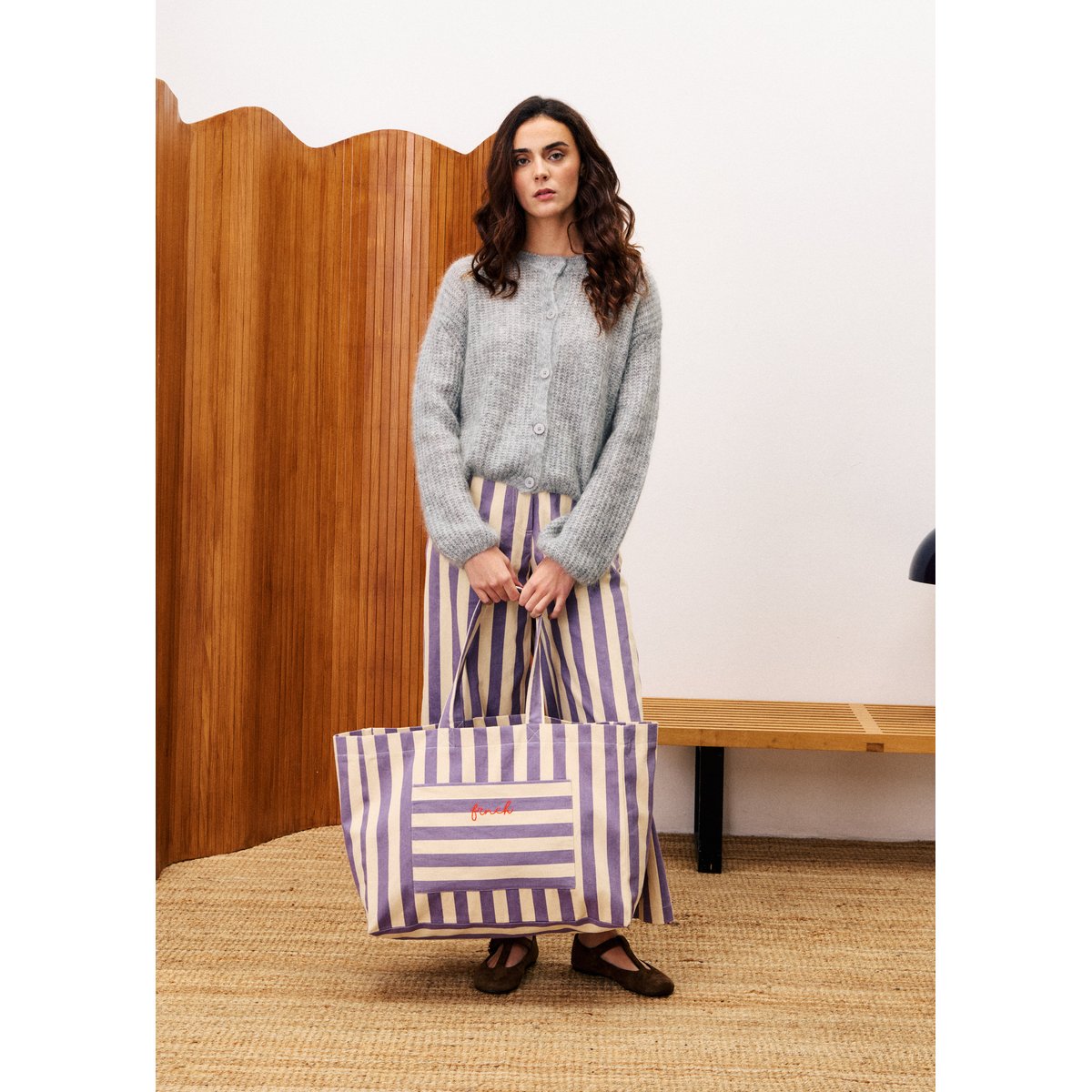 Sac en coton CANDEILLE violet lilas, FRNCH