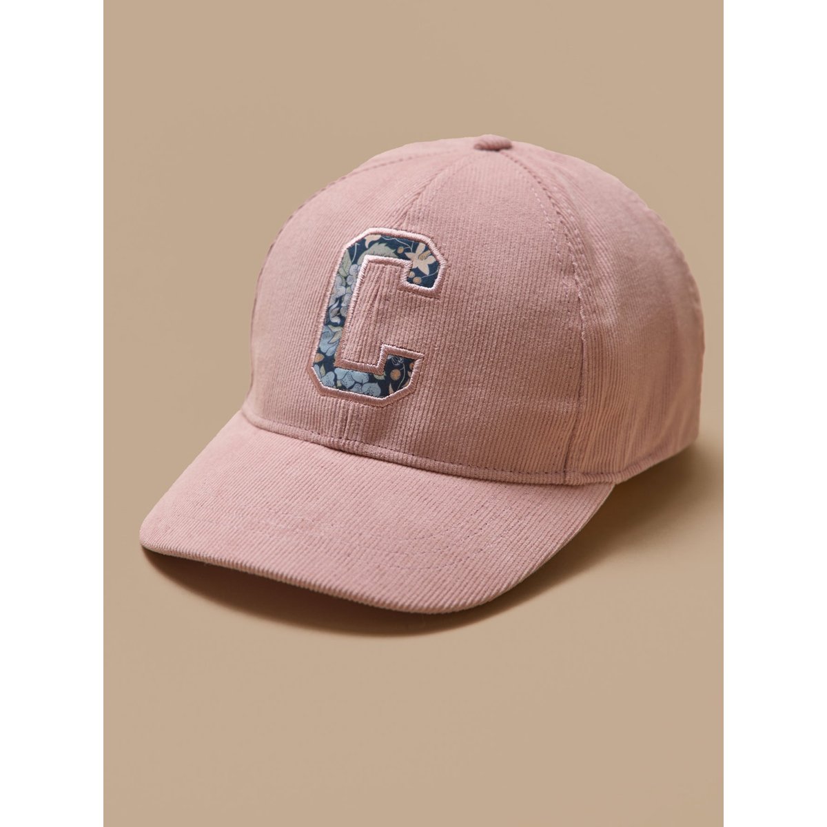 Casquette velours rose poudre, CYRILLUS