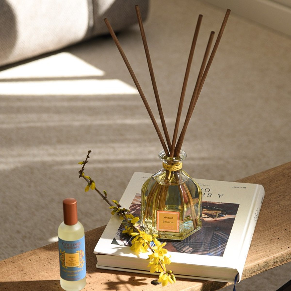 Diffuseur de parfum Coloré  MONOÏ & PASSION jaune, COLLINES DE PROVENCE