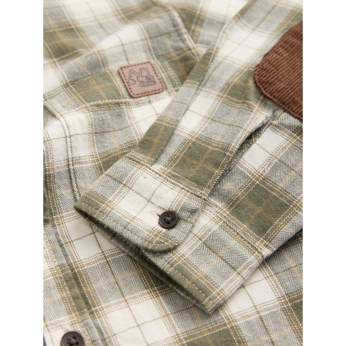 Chemise manches longues à carreaux vert/écru, NEXT