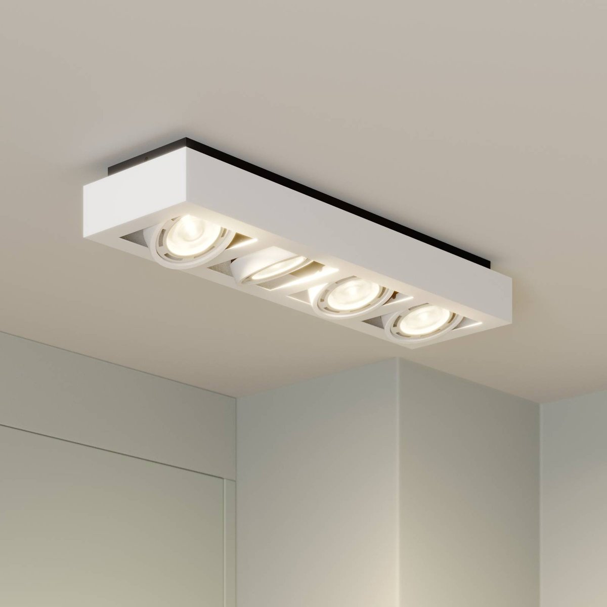 Plafonnier en aluminium moderne, Ronka blanc, ARCCHIO