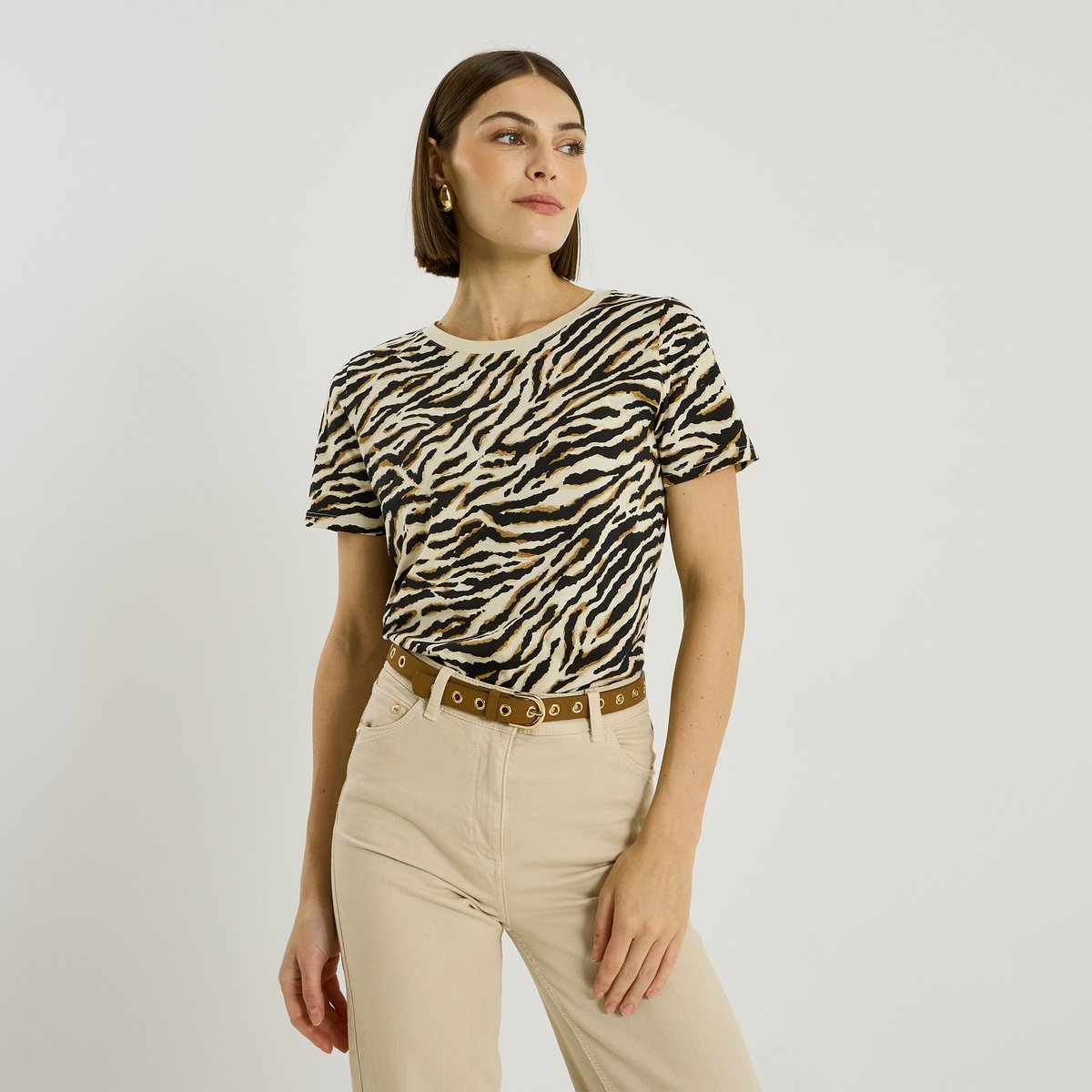 T-shirt imprimé animal gris, GRAIN DE MALICE
