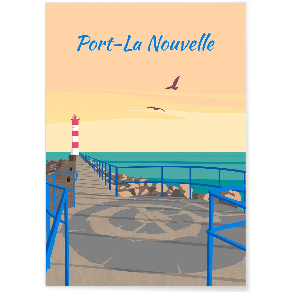 Affiche ville Port-La Nouvelle blanc, L'AFFICHERIE