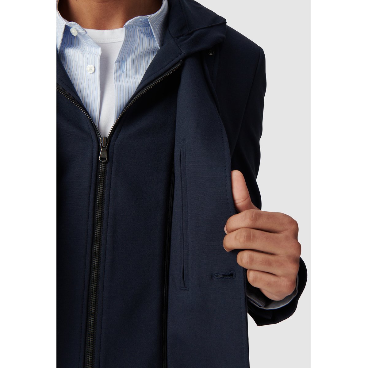 Veste avec parementure amovible bleu marine, IKKS