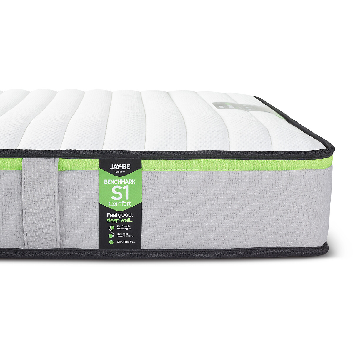 Jay-Be® Benchmark S1 Comfort Eco-Friendly Mattress grey/green, JAY-BE