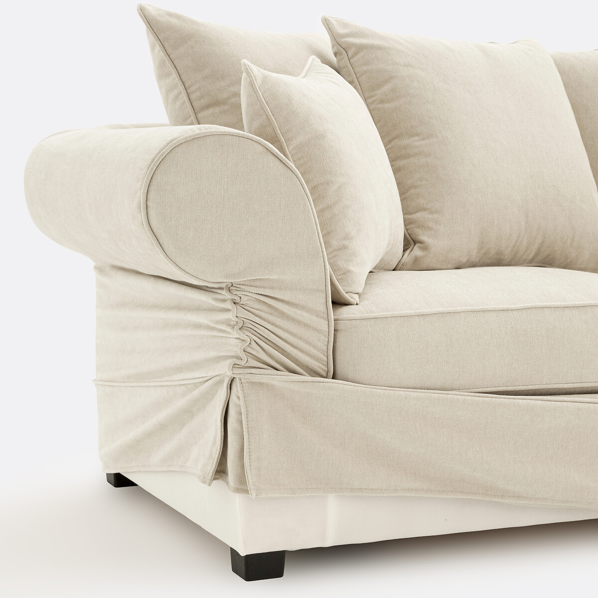 2- of 3-zits rechte bank van gemêleerd polyester, ADELIA beige   , LA REDOUTE INTERIEURS
